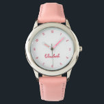 Niedlich Pink Hearls Girls Individuelle Name Girly Armbanduhr<br><div class="desc">Personalisiert, Kinder Mädchen Spaß cool hübschen schicken, gürtelrosa Glitzer Gurt, Edelstahl Gehäuse, Armbanduhr. Geben Sie einfach den Namen ein, um ihn anzupassen. Schaffen Sie eine wunderbare, individuelle Uhr für die lil Prinzessin in Ihrem Leben - Tochter, Schwester, Nichte, Enkelin, Patentin, Stieftochter. Ein tolles Geschenk für Geburtstag, Abschluss, Weihnachten, Feiertage und...</div>