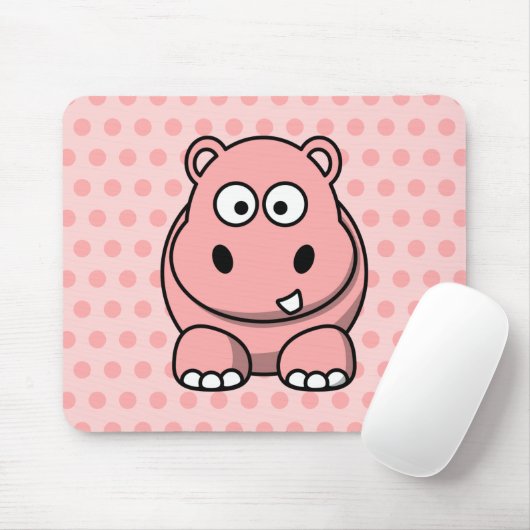 Niedlich Pink Hippo Mousepad (Mit Mouse)