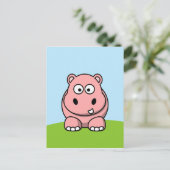 Niedlich Pink Hippo Postkarte (Stehend Vorderseite)