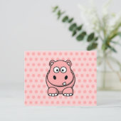 Niedlich Pink Hippo Postkarte (Stehend Vorderseite)
