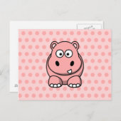 Niedlich Pink Hippo Postkarte (Vorne/Hinten)