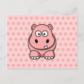 Niedlich Pink Hippo Postkarte (Vorderseite)