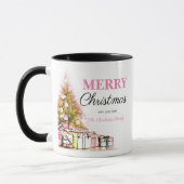 Niedlich Pink Holiday Tree Frohe Weihnachten Gastg Tasse (Links)