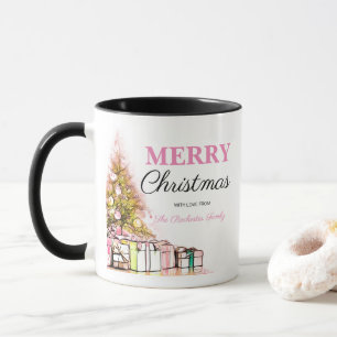 Niedlich Pink Holiday Tree Frohe Weihnachten Gastg Tasse