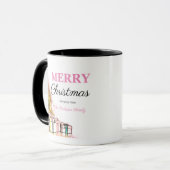 Niedlich Pink Holiday Tree Frohe Weihnachten Gastg Tasse (Vorderseite Links)