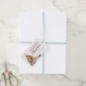 Niedlich Pink Holiday Tree Frohe Weihnachten Party Geschenkanhänger (Mit Garn)