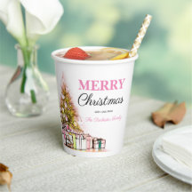 Niedlich Pink Holiday Tree Frohe Weihnachten Party