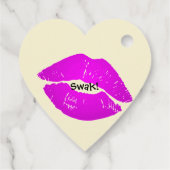 Niedlich Pink Hot Lips S.W.A.K mit Kuss versiegelt Geschenkanhänger (Rückseite)