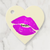 Niedlich Pink Hot Lips S.W.A.K mit Kuss versiegelt Geschenkanhänger (Vorderseite)