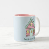 Niedlich Pink House Zuhause Sweet Zuhause Zweifarbige Tasse (VorderseiteRechts)