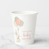 Niedlich Pink Hütte Kaninchendusche Pappbecher (Vorderseite)