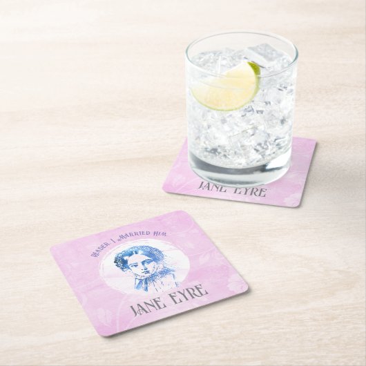 Niedlich Pink Jane Eyre Portrait Reader I Verheira Rechteckiger Pappuntersetzer (Vor Ort)
