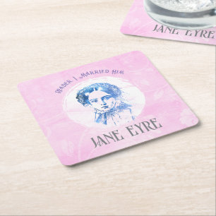 Niedlich Pink Jane Eyre Portrait Reader I Verheira Rechteckiger Pappuntersetzer