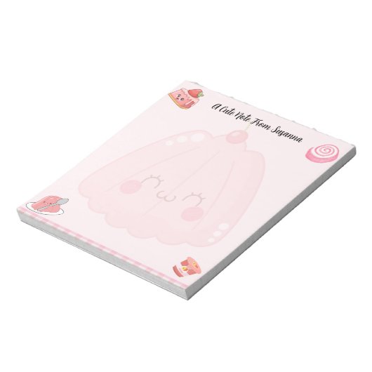 Niedlich Pink Jelly Desserts Notizblock (Rotiert)
