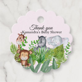 Niedlich Pink Jungle Animals Kinderdusche Vielen D Geschenkanhänger