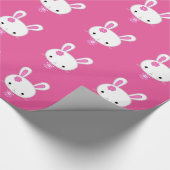 Niedlich Pink Kawaii Bunny Geschenkpapier (Ecke)