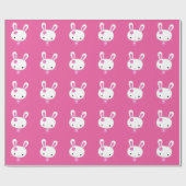 Niedlich Pink Kawaii Bunny Geschenkpapier (Flach)