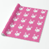 Niedlich Pink Kawaii Bunny Geschenkpapier (Ungerollt)