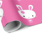 Niedlich Pink Kawaii Bunny Geschenkpapier (Rolleneckpunkt)