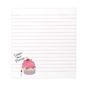 Niedlich Pink Kawaii Killer Cupcake Halloween-Part Notizblock
