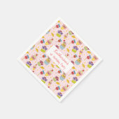 Niedlich Pink Kawaii Süßigkeiten Glückwunsch 1. Ge Serviette (Ecke)