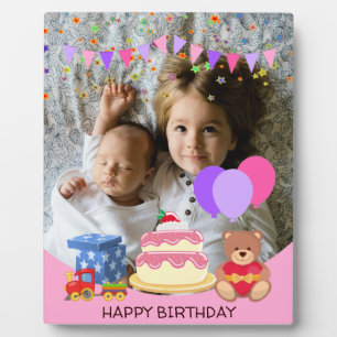 Niedlich Pink Kids Toys Geburtstagsfeier Foto Fotoplatte