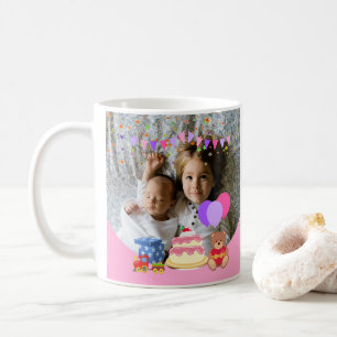 Niedlich Pink Kids Toys Geburtstagsfeier Foto Kaffeetasse