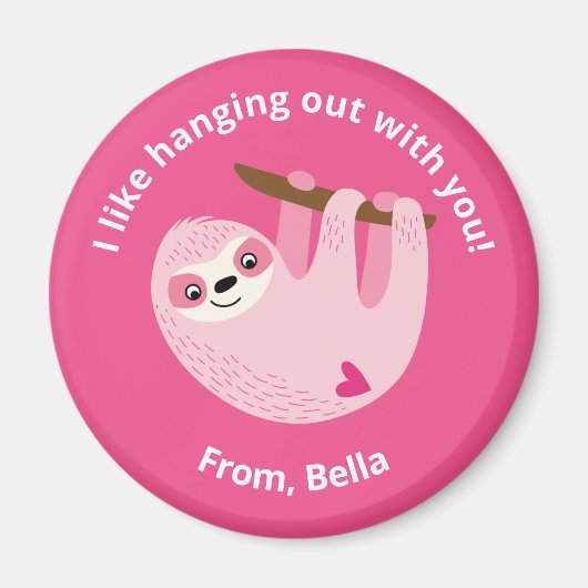 Niedlich Pink Kids Valentine Magnet (Vorne)