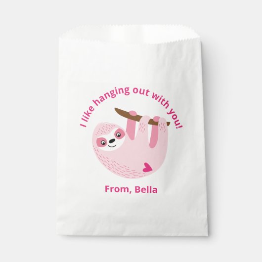 Niedlich Pink Kids Valentinschule Klassenzimmer Geschenktütchen (Vorderseite)