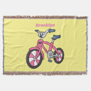 Niedlich-pink-Kinder Fahrrad Cartoon Abbildung Decke