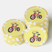 Niedlich-pink-Kinder Fahrrad Cartoon Abbildung Pokerchips (Stapel)