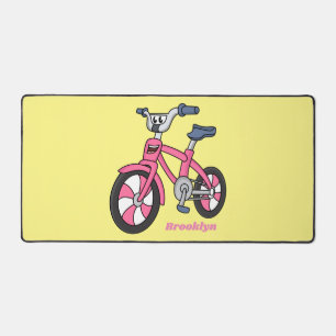 Niedlich-pink-Kinder Fahrrad Cartoon Abbildung Schreibtischunterlage