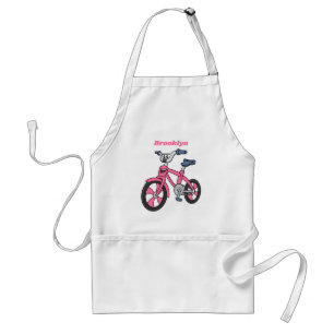 Niedlich-pink-Kinder Fahrrad Cartoon Abbildung Schürze