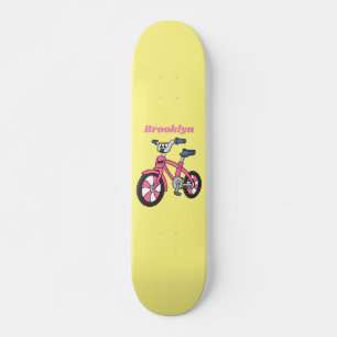 Niedlich-pink-Kinder Fahrrad Cartoon Abbildung Skateboard