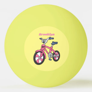 Niedlich-pink-Kinder Fahrrad Cartoon Abbildung Tischtennisball