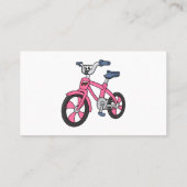Niedlich-pink-Kinder Fahrrad Cartoon Abbildung Visitenkarte (Rückseite)