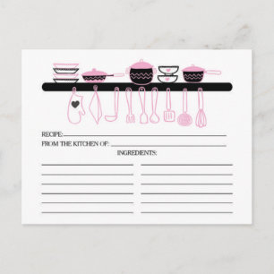 Niedlich Pink Kitchen Gadgets Bridal Rezept Karten