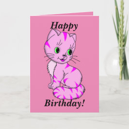 Niedlich Pink Kitten Karte