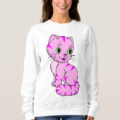 Niedlich Pink Kitten Sweatshirt (Vorderseite)