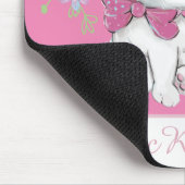 Niedlich Pink Kitten und Blume Mädchen Mousepad (Ecke)