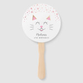 Niedlich Pink Kitty Cat Geburtstag Fächer (Vorderseite)