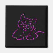 Niedlich Pink Kitty Cat Magnet (Vorne)