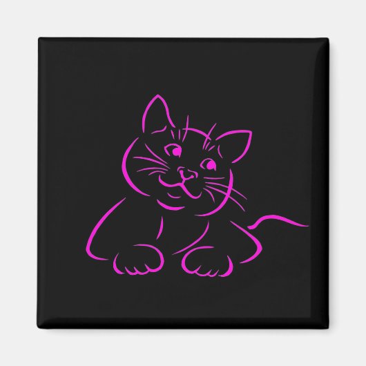 Niedlich Pink Kitty Cat Magnet (Vorne)