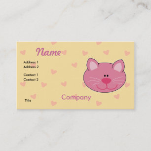 Niedlich Pink Kitty Cat Visitenkarte