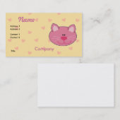 Niedlich Pink Kitty Cat Visitenkarte (Vorne/Hinten)