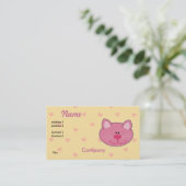 Niedlich Pink Kitty Cat Visitenkarte (Stehend Vorderseite)