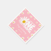Niedlich Pink Kleine Miss ONEderful Daisy 1. Gebur Serviette (Ecke)