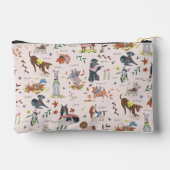 Niedlich Pink Kleiner Welpenhund Muster Zubehörtasche (Rückseite)