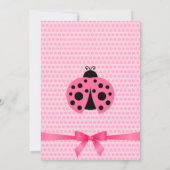 Niedlich Pink Ladybug Babydusche Einladung (Rückseite)