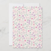 Niedlich Pink Ladybug Girl Babydusche Einladung (Rückseite)